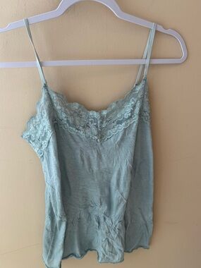 Arden B y2k lace cami cool teal blue size Large